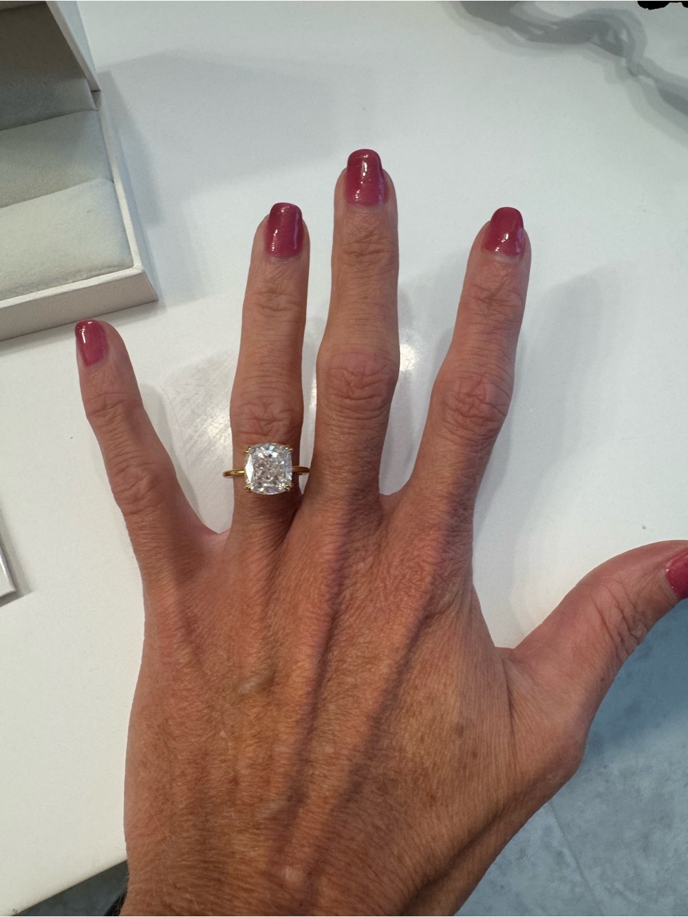 4 carat Moissanite and Gold Ring - Picture 2 of 7
